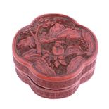 -1 A Chinese cinnabar lacquer lobed box and cover, 19th century -1 A Chinese cinnabar lacquer