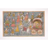 Two Indian processions, Gujarat, Western India, 19th century Two Indian processions, Gujarat,