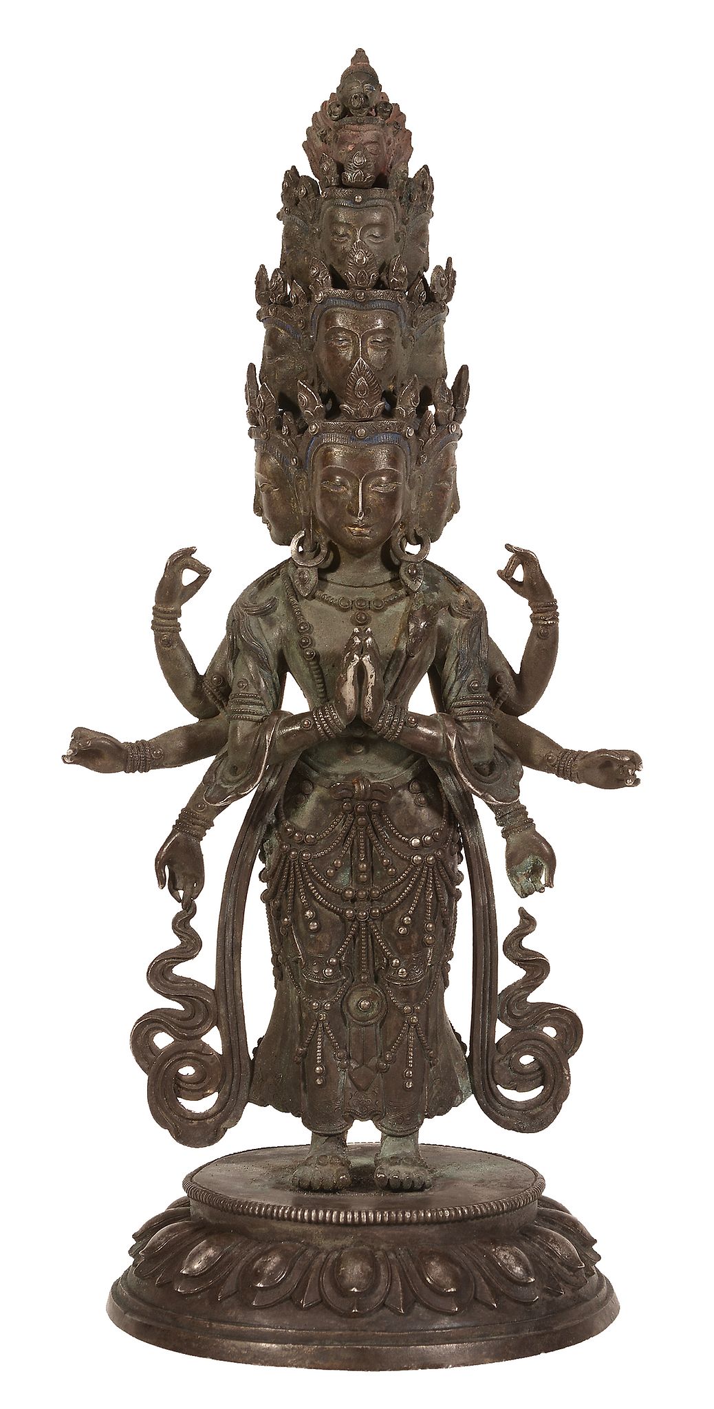 -360 A Tibetan silver-type white coloured metal figure of Avalokiteshvara -360 A Tibetan silver-type