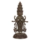 -360 A Tibetan silver-type white coloured metal figure of Avalokiteshvara -360 A Tibetan silver-type