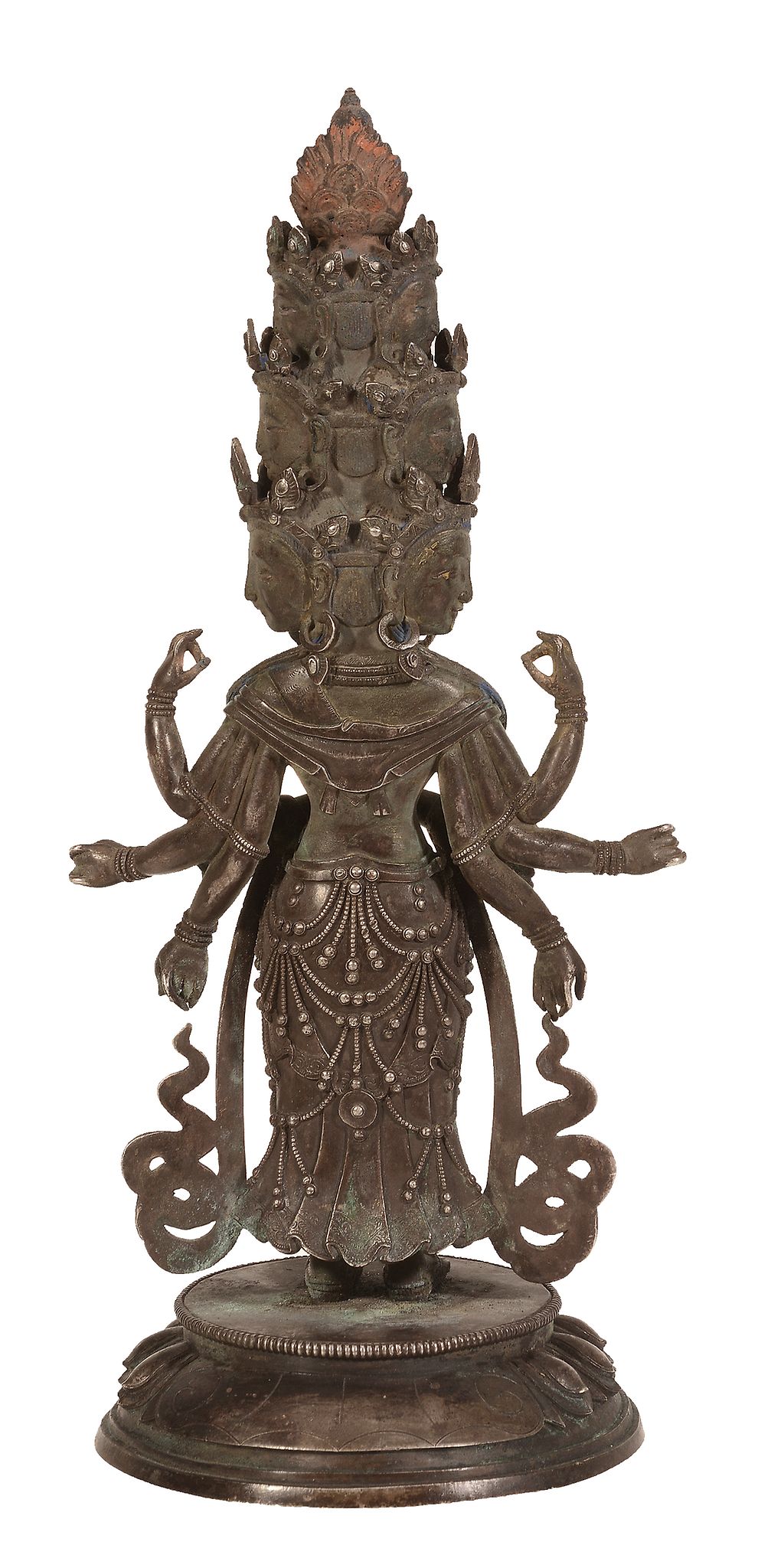 -360 A Tibetan silver-type white coloured metal figure of Avalokiteshvara -360 A Tibetan silver-type - Image 3 of 3