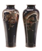 A Pair of Japanese Cloisonné Enamel Vases A Pair of Japanese Cloisonné Enamel Vases , each of