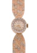 Rolex, Precision, a lady's 9 carat gold bracelet wristwatch,   circa 1964, manual wind movement, 18
