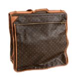 Louis Vuitton, a large brown canvas and leather suitcarrier/suitcase,   with all over logo print,