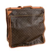 Louis Vuitton, a large brown canvas and leather suitcarrier/suitcase,   with all over logo print,
