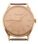 International Watch Company, an 18 carat gold wristwatch,   no. B89374, circa 1960, manual wind