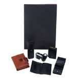 Montblanc, a collection of leather goods and stationary,   comprising: a black leather card case,