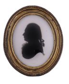 John Miers (British, circa 1758-1821) Silhouette portrait of a gentleman to the left Painted on