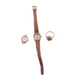A lady's 18 carat gold wristwatch,   ref. 363131, circa 1930, Swiss manual wind movement, 15