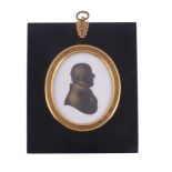 John Field (1772-1848) Silhouette portrait of a gentleman to the right Painted on plaster and