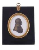 John Field (1772-1848) Silhouette portrait of a gentleman to the right Painted on plaster and