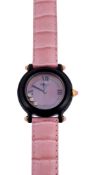 Chopard, Be Happy, a lady's plastic wristwatch,   no. 3268/9999, circa 2000, pink dial, Roman