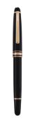 Montblanc, Meisterstuck, a black fountain pen,   with a black cap and barrel, the nib stamped 14K,