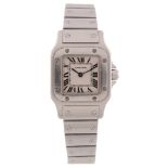 Cartier, Santos, ref. 1565, a lady's stainless steel bracelet wristwatch,   no. 916979CD, circa