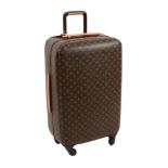 Louis Vuitton, Zephur, a large leather wheeled suitcase  , with all-over logo print, fitted a flat