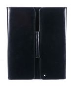 Montblanc, Meisterstuck, a black leather conference folder,   with a pen holder to the centre, four