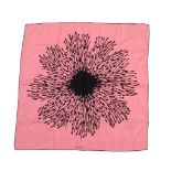 Gucci, a silk twill scarf,   circa 2008 ,   with black modernist design to centre on bright pink