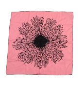 Gucci, a silk twill scarf,   circa 2008 ,   with black modernist design to centre on bright pink