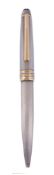 Montblanc, Meisterstuck, a silver coloured ballpoint pen,   with engine turned decoration, gilt