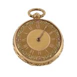 An 18 carat gold open face pocket watch,   no. 2958, hallmarked London 1822, English verge fusee
