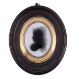 Attributed to John Miers Silhouette portrait of a lady to the left Painted on plaster 8.7cm (3 1/
