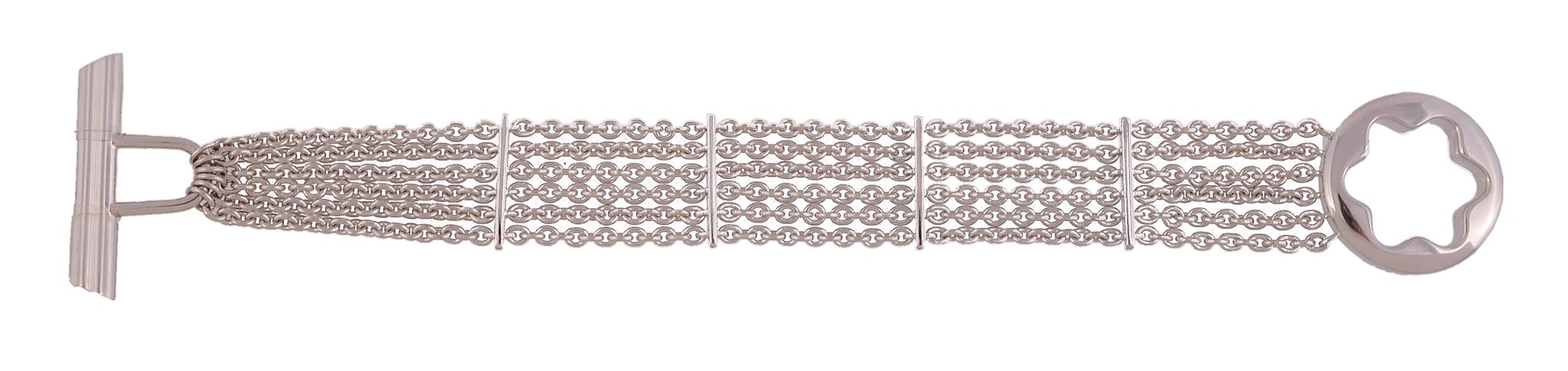 Montblanc, Star, a silver necklace,   composed of six belcher link strands, stamped 925, 74cm long, - Image 2 of 2