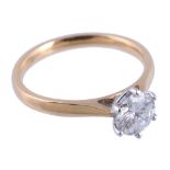 A single stone diamond ring,   the brilliant cut diamond, estimated to weigh 0.80 carats, within a