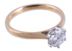 A single stone diamond ring,   the brilliant cut diamond, estimated to weigh 0.80 carats, within a