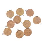 Ten jewellers copy coins,   80g  IMPORTANT: This lot is subject to VAT and the buyer must pay VAT