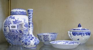 A small quantity of decorative china to include a Nymphenburg pot with cover, modern Delft and other