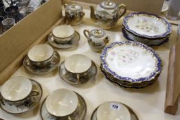 A Satsuma style tea set and a Limoges part dessert service. Best Bid