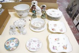 A collection of decorative china - various condition, including two figures of shepherds, a pair