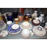 A quantity of ceramics, to include Wedgwood, Worcester and Minton plates, Sylvac and Poole vases,