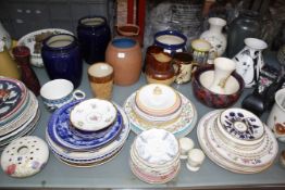 A quantity of ceramics, to include Wedgwood, Worcester and Minton plates, Sylvac and Poole vases,