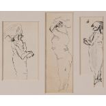 Jules Pascin (1885-1930) Three Women Pen and ink on paper, Overall size 15.3cm x 9.5cm; 21cm x 7.