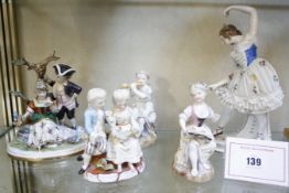 Five Continental porcelain figures (5)