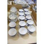 Twelve Japanese bowls and matching saucers, together with six Hammersley soup bowls and saucers.