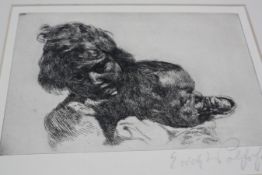 Erich Wolfsfeld (German, 1884-1956) Study of two children Etching Signed in pencil to the margin