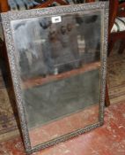 A 19th century white metal mounted easel mirror 65cm high, 46cm wide