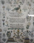 A Victorian sampler by Famy Robers aged 9 years 1852, 64cm x 56cm