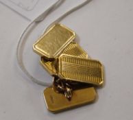 A pair of 9ct gold cufflinks, 11.5gram