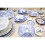 A quantity of blue and white ceramics, to include meat plates, tureens with covers etc  Best Bid