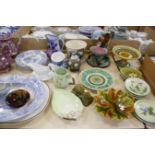 A quantity of nineteenth and twentieth century assorted ceramics, to include teapots, meat plates