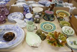 A quantity of nineteenth and twentieth century assorted ceramics, to include teapots, meat plates