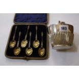 Six silver Apostle spoons, cased and a silver lidded sugar bowl Best Bid