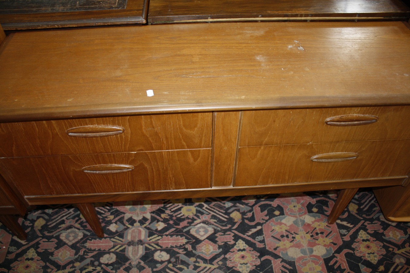 A teak bedroom suite to include a wardrobe, chest, sideboard, bedside table - Image 2 of 3