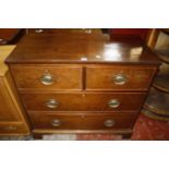 A 19th Century mahogany chest with two short and two long drawers on bracket feet 93cm wide
