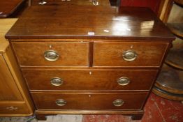 A 19th Century mahogany chest with two short and two long drawers on bracket feet 93cm wide