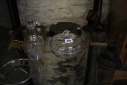 Collectable items including gilt metal mounts, a silver mounted cutter, silver mounted bottle, glass