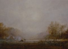 John Bond (b.1945) Landscape with figure  Limited edition print Signed in pencil to the margin no.